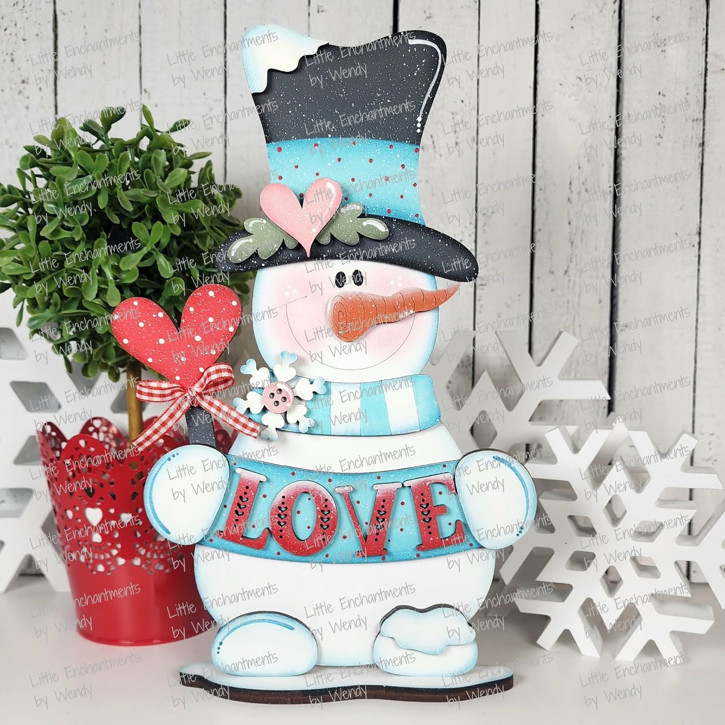 Love Snowman Shelf Sitter – Finished Decor