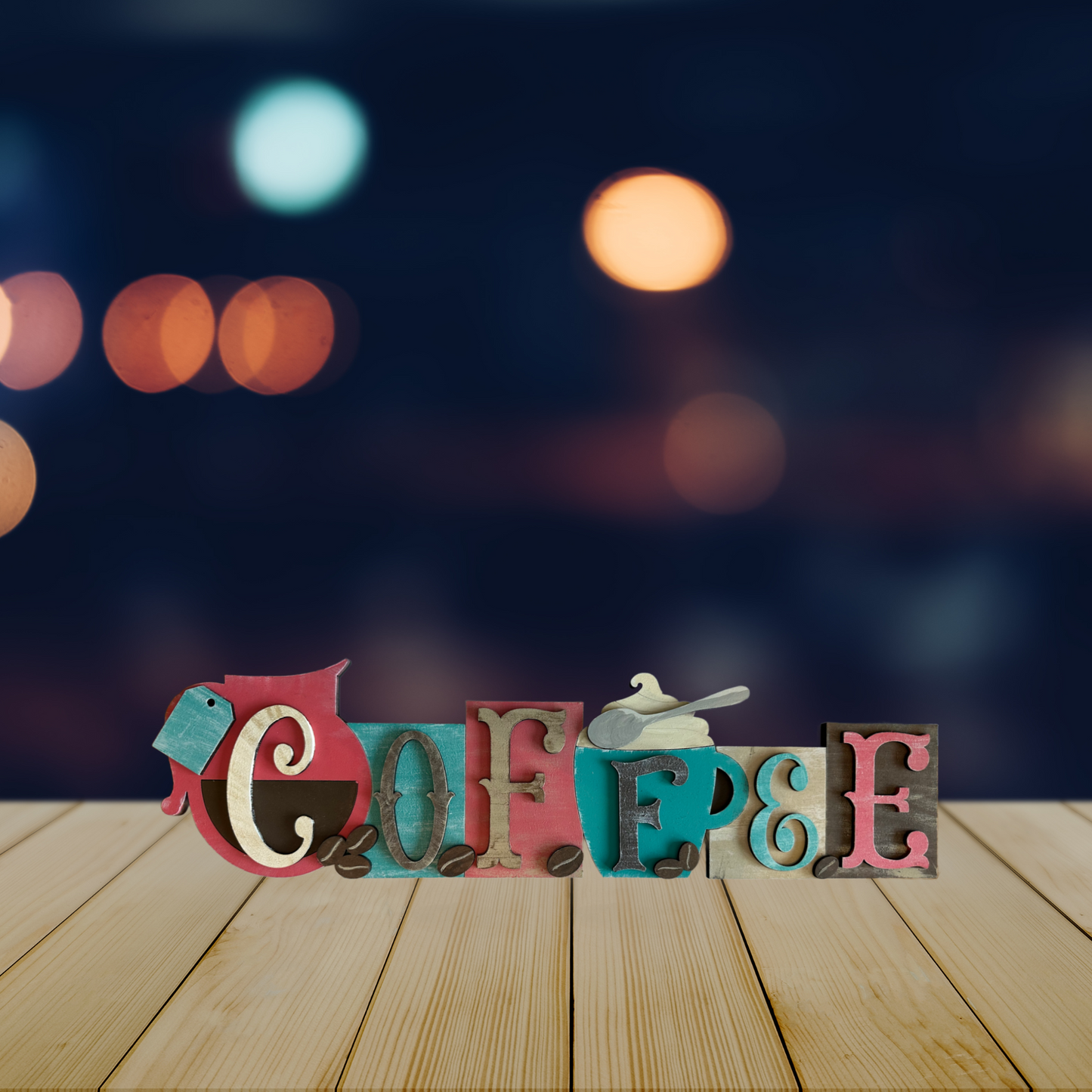 Coffee Word Block Decoration