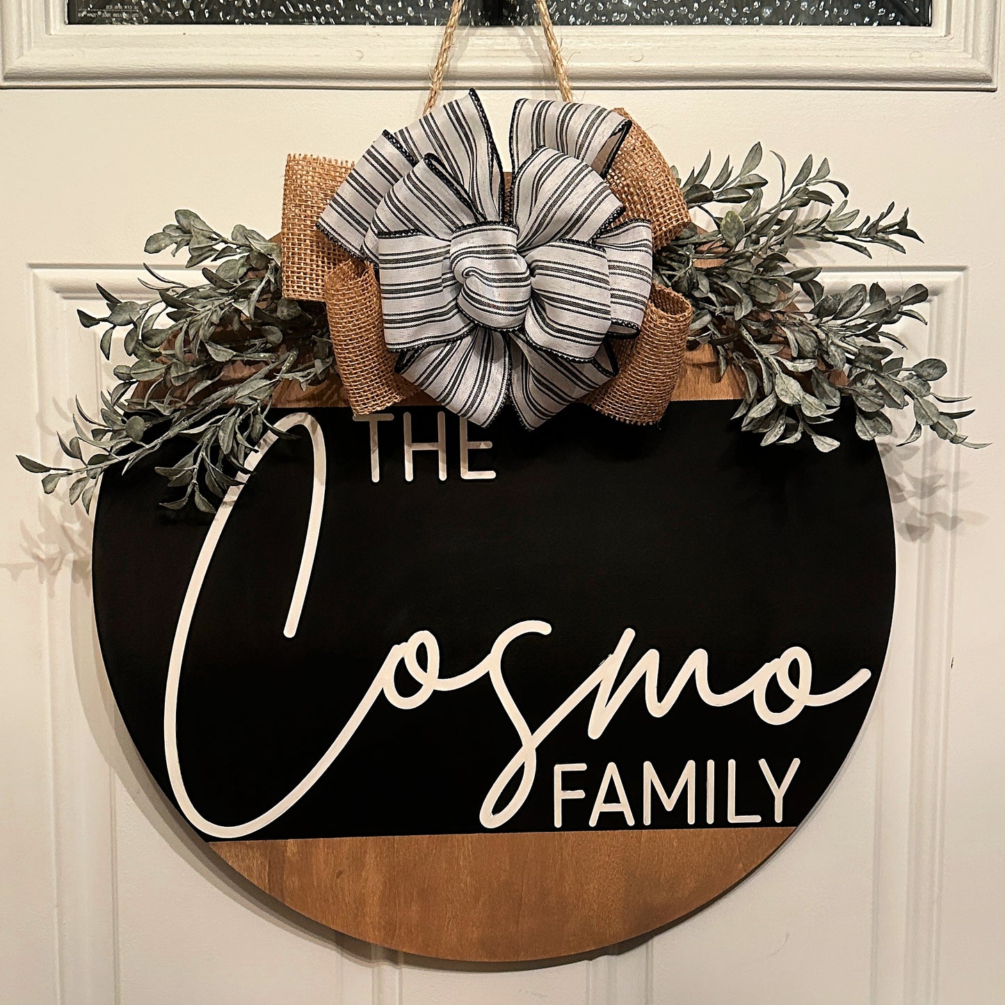 Family Name Sign | Custom Wooden Door Hanger