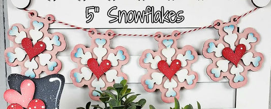 WHS - Snowflake Garland - Large 5" snowflakes set of 4