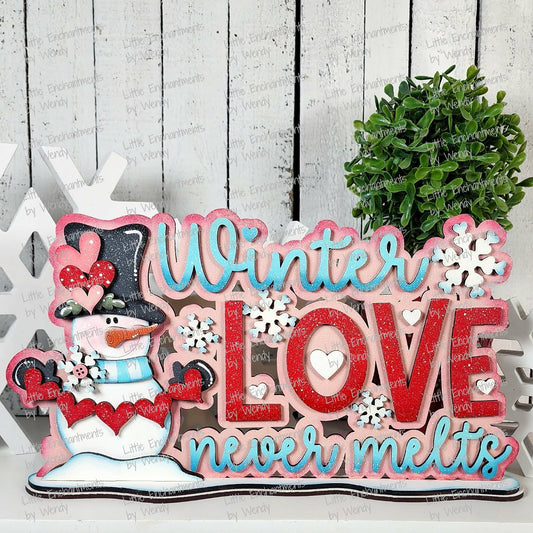 DIY Blank – Winter Love Never Melts Shelf Sitter