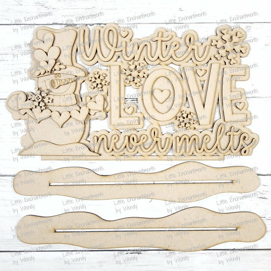 DIY Blank – Winter Love Never Melts Shelf Sitter