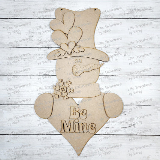 DIY Blank – Be Mine Valentine Snowman Door Hanger