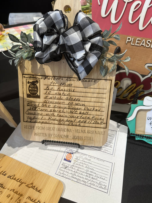 Custom Handwritten Recipe Cutting Board | Engraved Keepsake Gift