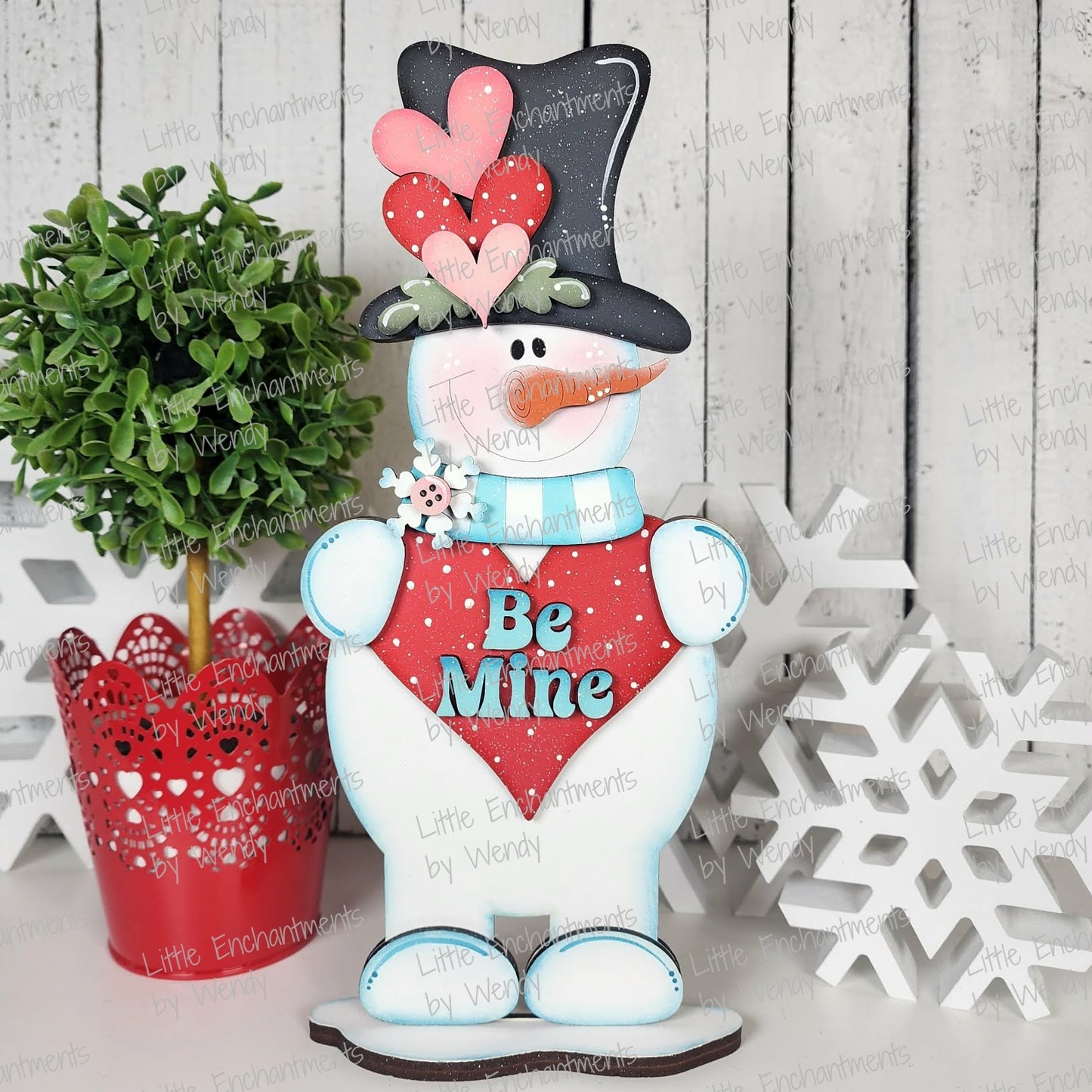 Be Mine Snowman Shelf Sitter – Finished Decor