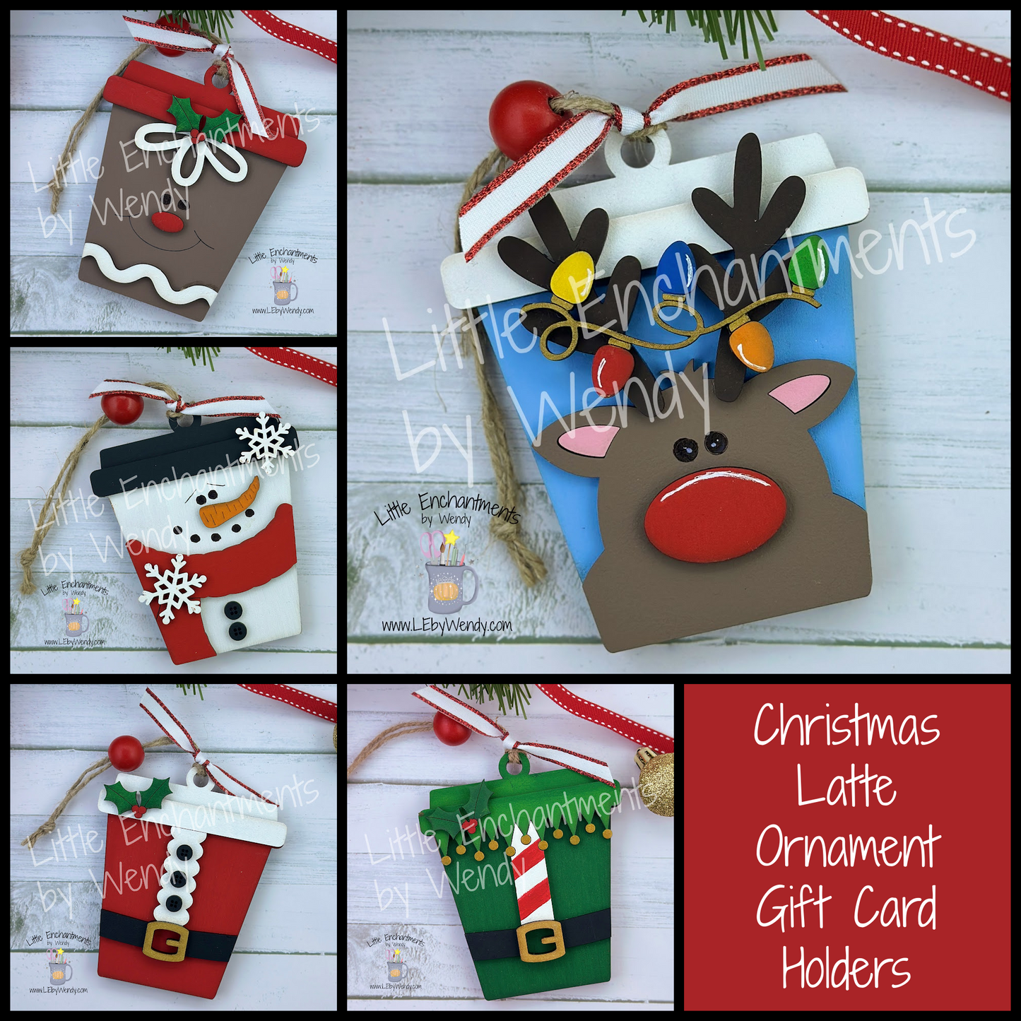 Christmas Latte Gift Card Holder Ornaments