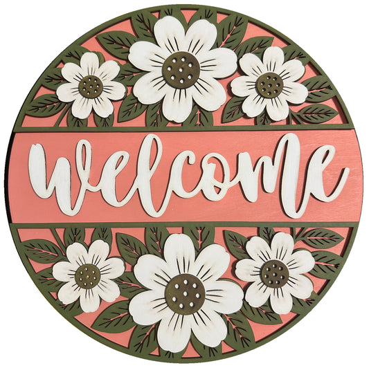 WHS - Welcome Floral 12" Round - WITH 12" Round Surface