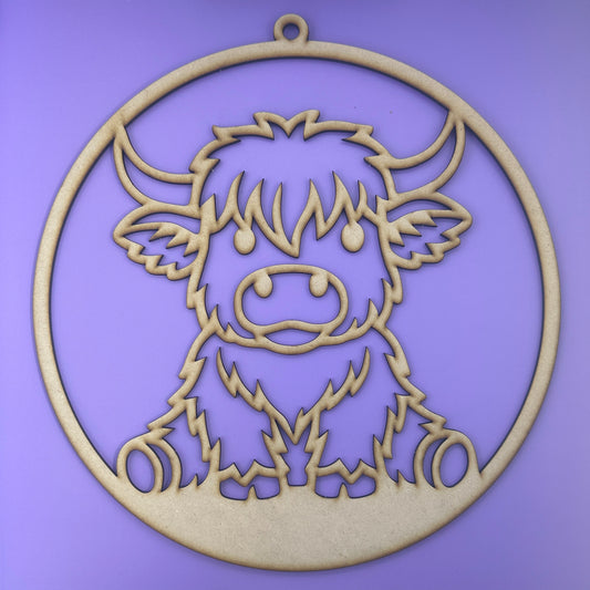 LD-11.5" Suncatcher Frame - Highland Cow