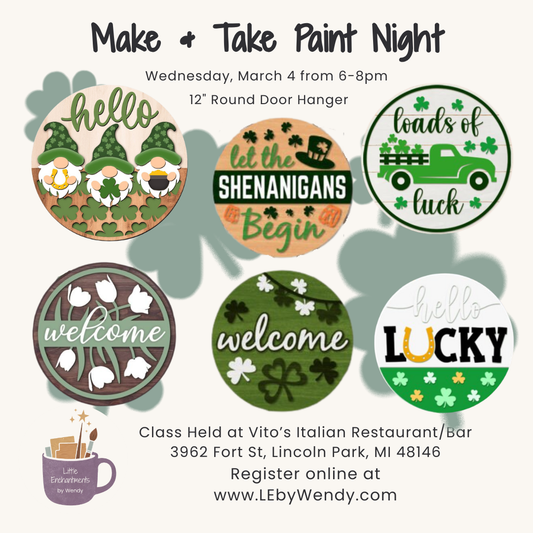 3/4/2026 - Make and Take Paint Night - 12" Round Door Hanger