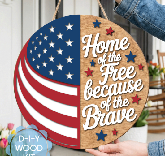 WHS - Home of the Free Patriotic 12" Round - WITHOUT 12" Round Surface