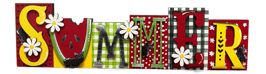 Summer Word Block Decoration