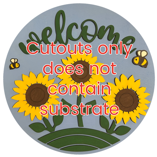 WHS - Welcome Sunflower 12" Round - WITHOUT 12" Round Surface